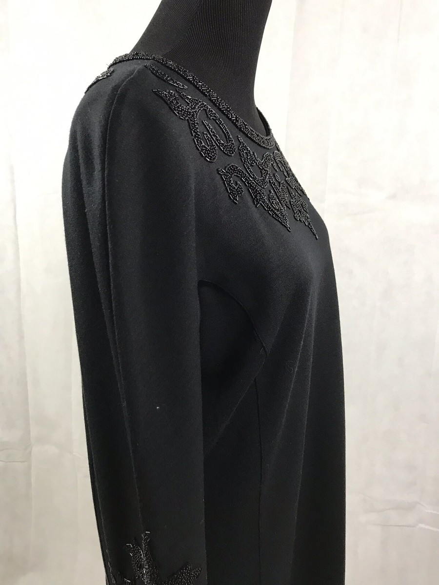 VINTAGE ADRIENNE VITTADINI BLACK DRESS EMBELLISHED WITH BEADS 100% WOOLKNIT SZ L | eBay VINTAGE ADRIENNE VITTADINI BLACK DRESS EMBELLISHED WITH BEADS 100% WOOLKNIT SZ L | eBay