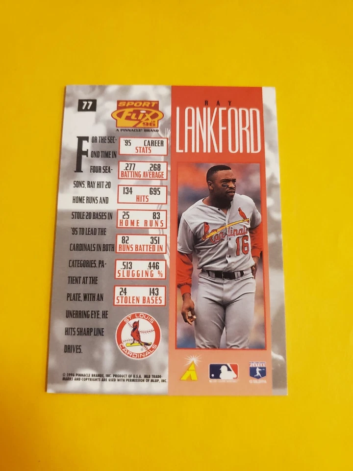 1996 Sportflix Artist Proof Ray Lankford #77 - Image 2 of 2