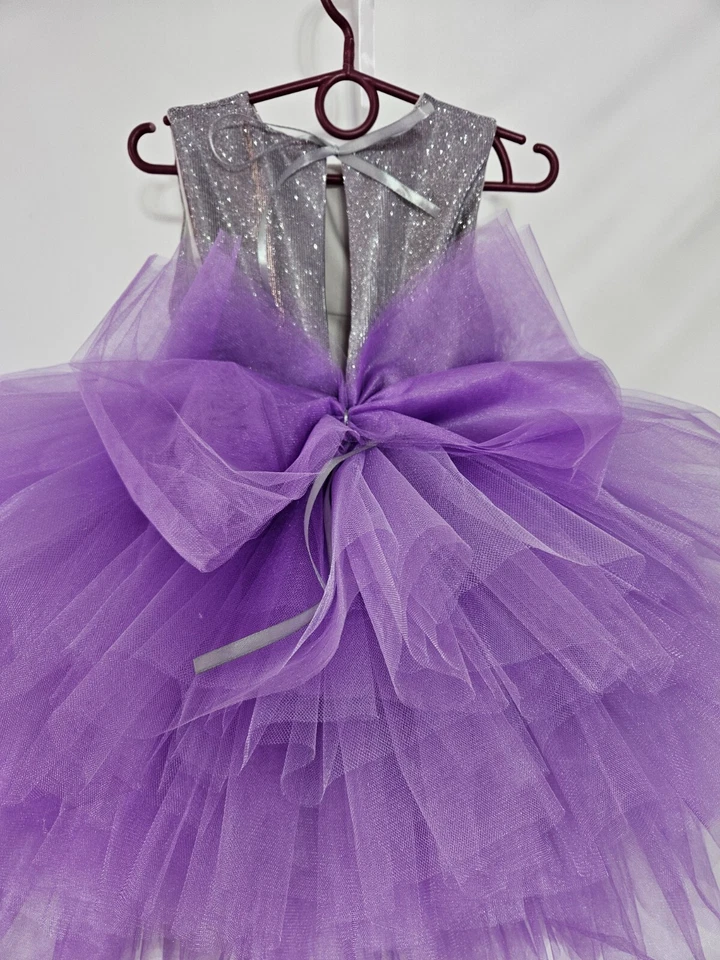 Niña Vestido Niños Fiesta Princesa Encaje Tul Blanco Vestido de Baile Vestido de Cumpleaños Foto 2 de 4