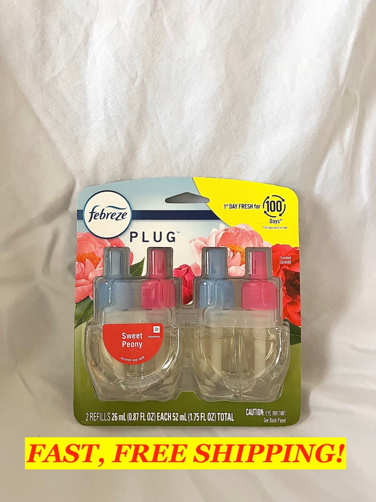 Febreze Plug In Air Freshener Refill Sweet Peony 2 Pack 4 Lots 087 oz