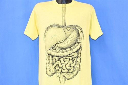 vtg 80s DIGESTIVE SYSTEM LESLIE ARWIN HUMAN ANATOMY SKELETEES t-shirt LARGE L