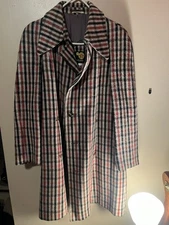 Vintage The Gear Box Richman Brothers Plaid Over Coat 40 Yugoslavia