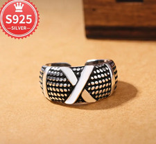 Braided X sterling silver ring