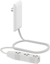Flat-Face Outlet Extender W/ 3 Receptacles Ultra-Thin Wall Plate Plug W/ Cord