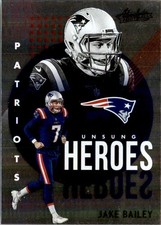 Jake Bailey 2021 Panini Absolute Unsung Heroes #UH4 New England Patriots