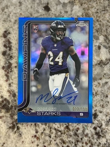 2025 Topps Chrome Football Malaki Starks Rookie Blue Auto /150