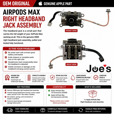 Original Apple AirPods Max Ersatzteil Right Kopfbügel 3,5mm Jack Anschluss