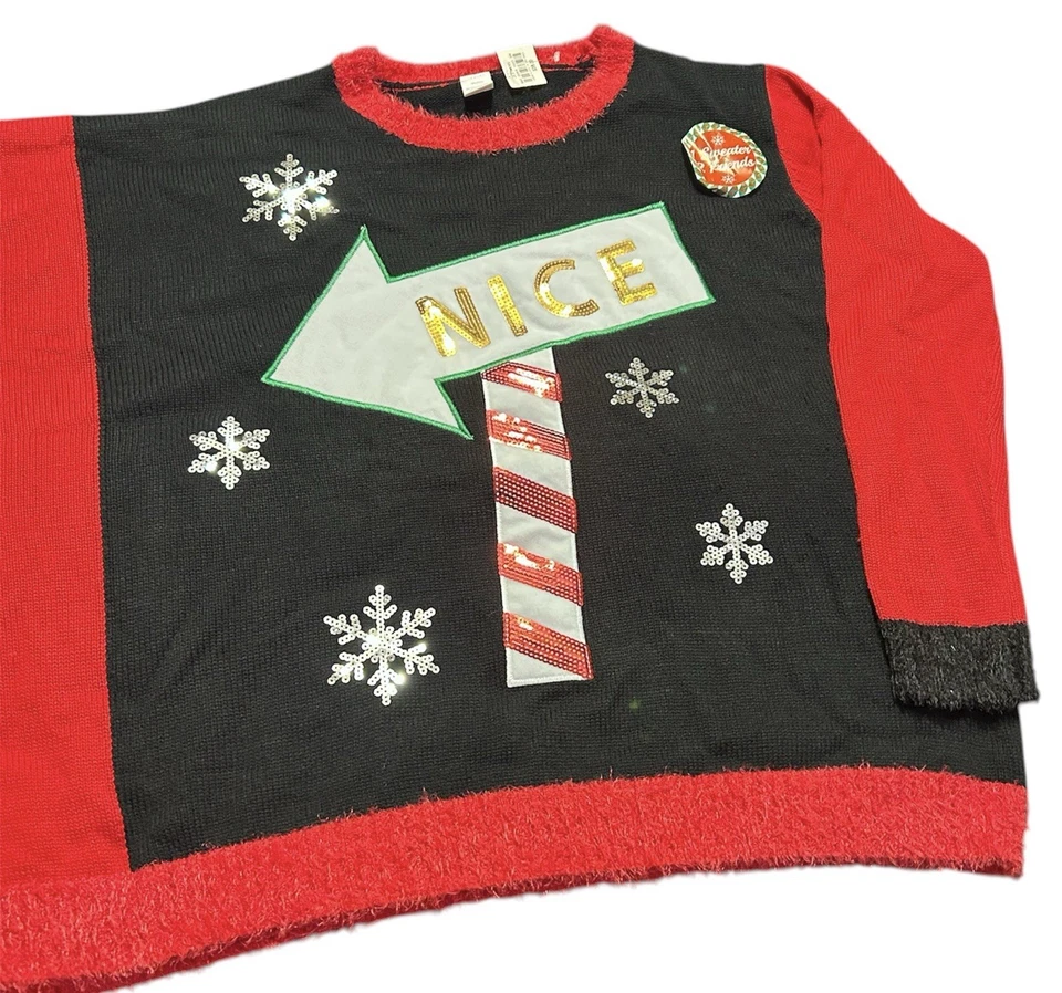 Travieso y Bonito Parejas 2 en 1 Feo Navidad Suéter Fiesta Divertido Talla L-XL Vacaciones Foto 4 de 4