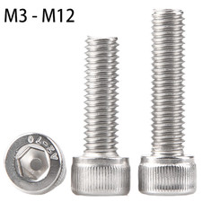 M3 M4 M5 M6 M8 -M12 Stainless Steel A2 Cap Screw Socket Allen Key Bolts DIN 912