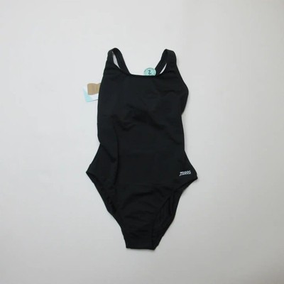 Zoggs Womens Cottesloe Powerback Swimsuit Size 10 Black Swimming Costume New