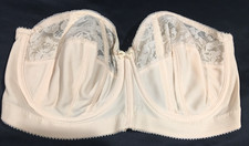 Vtg Goddess Nude Strapless Nylon Bullet Bra 34 DD Union Label