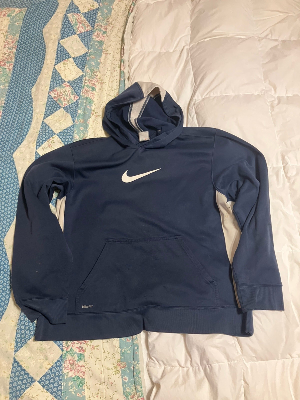 Nike Therma Swoosh Blue Men's Pullover Hoodie Size Large