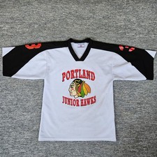 Vintage Portland Winterhawks Jr. Junior Hawks Hockey #3 Jersey L/XL Made in USA