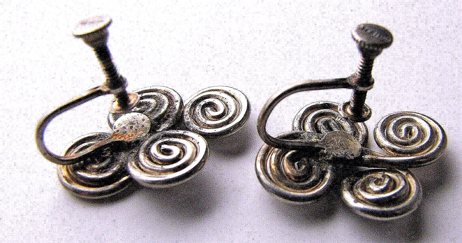 Earrings Screw Back Solid Fine Sterling Silver Sp… - image 2