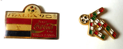 Pin's - Fußball WM - Italien 90 - Logo + Coca Cola - Ägypten