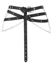 Renaissance Belt Medieval DIY Pirate Chain Women Belt, Black