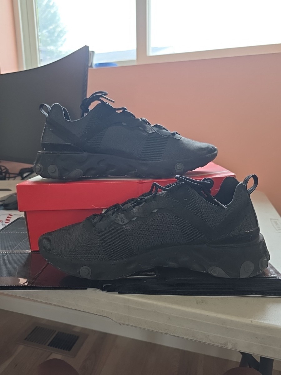 NIKE React Element 55 スニーカー 10/11.5 Buy Size 11.5 - Nike React Element 55 Triple Black online | eBay