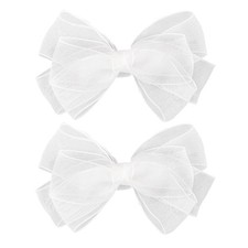 5.5-Inch Organza Double Hair Bows Alligator Clips Hair Accessories for Girls ...