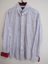 Paul Fredrick Classic Fit Multicolor Check L/S Flip-Cuff Cotton Shirt 16.5/37
