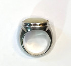 VTG 925 Sterling NF Designer Mother of Pearl Oval Ring Sz 6.5 — photo 7