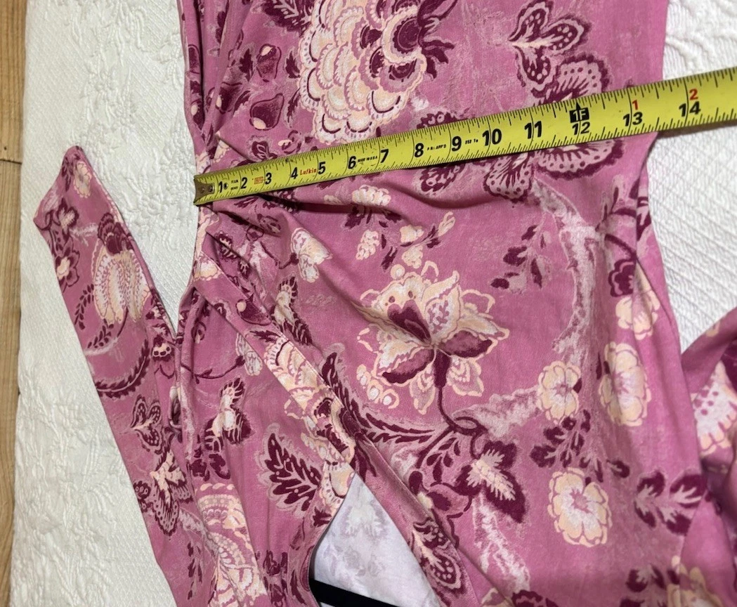 VETEMENTS Abito Spartina 449 Christine avvolgente manica 3 4 XS increspato malva floreale