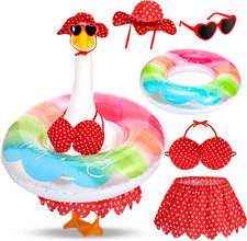5Pcs Hawaiian Goose Outfit Lawn Goose Clothes Bikini Yard Decor Summer