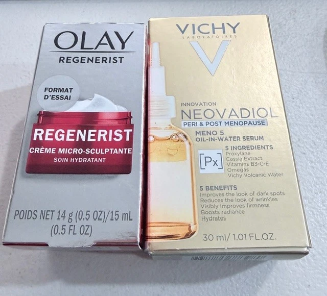 Olay Regenerist 0.5oz + Vichy Neovadiol Meno-5 Serum 30ml Skincare Set