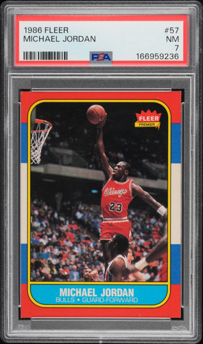 1986 Fleer #57 Michael Jordan Rookie (RC) PSA 7 NM