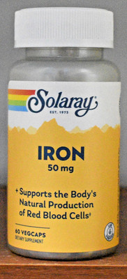 Solaray Iron 50 mg 60 Capsules Iron Amino Acid Chelate Complex 50mg 60 VegCaps