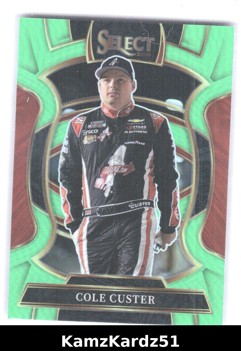 Panini 2026 Panini Select Racing Cole Custer #90 Green Prizm #/75