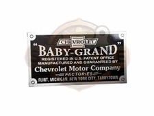 Vintage Early Chevrolet Babygrand Data Plate 19151916