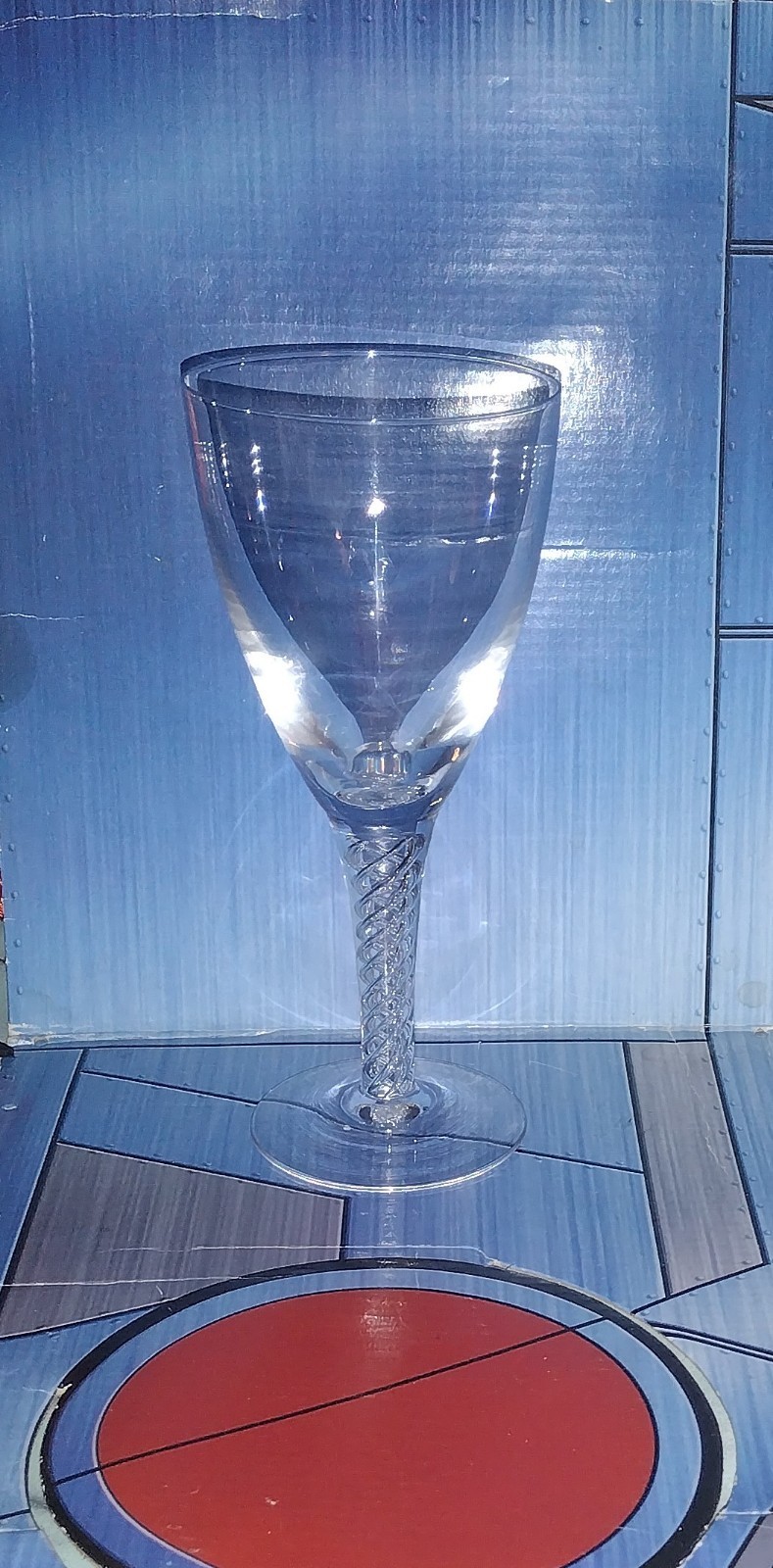Stuart Crystal ARIEL Air Twist Stem Plain Bowl Water Goblet 7 5/8 Inches