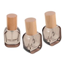 3pcs Glass Pump Bottle - Skin Care Dispenser Bottles with Wooden Lid - 20ml