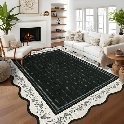 2x6/5x7/8x10/9x12/10x13ft Area Rug Washable Rug NonSlip Low Pile Rug Living Room