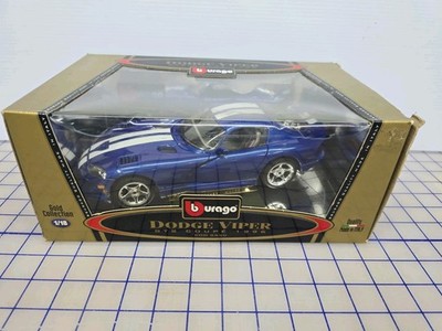 Burago Dodge Viper GTS Coupe 1996- Blue & White Stripe Diecast 1:18 NIB