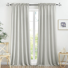 Grey Linen Curtains - Natural Linen Blended for Elegant Home Decor, Bedroom, Sli