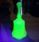 Vtg Fenton Bell Custard With Pink Uranium Glass Glows Read