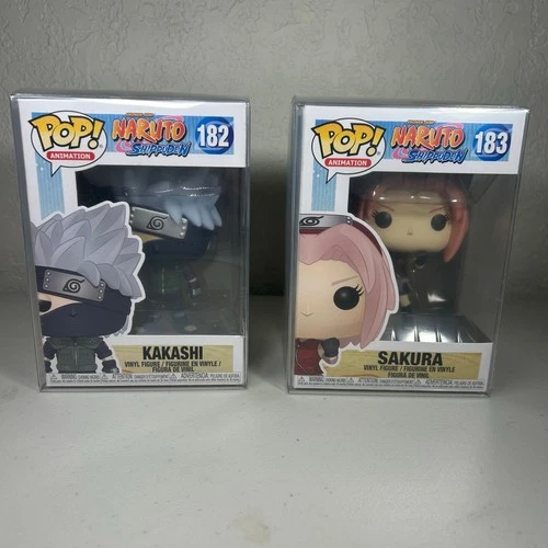 Funko Pop! Animation Naruto Lot - Kakashi 182 + Sakura 183 + Protectors