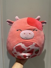 12” Calynda The Strawberry Cow Squishmallow Paper Store Exclusive displayed only