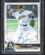 Jeremy Eierman 2018 Bowman Draft Chrome Draft Pick Auto Refractor /484 SN,AU