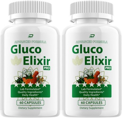 (2 Pack) Gluco Elixir Capsules   GlucoElixir Natural Blend Glycogen Support