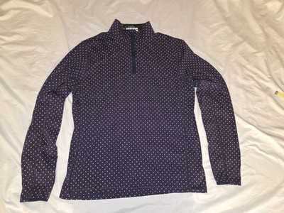 GREYSON Golf Men's M 1/4 Zip Navy Blue Pink Wolf Print Pullover