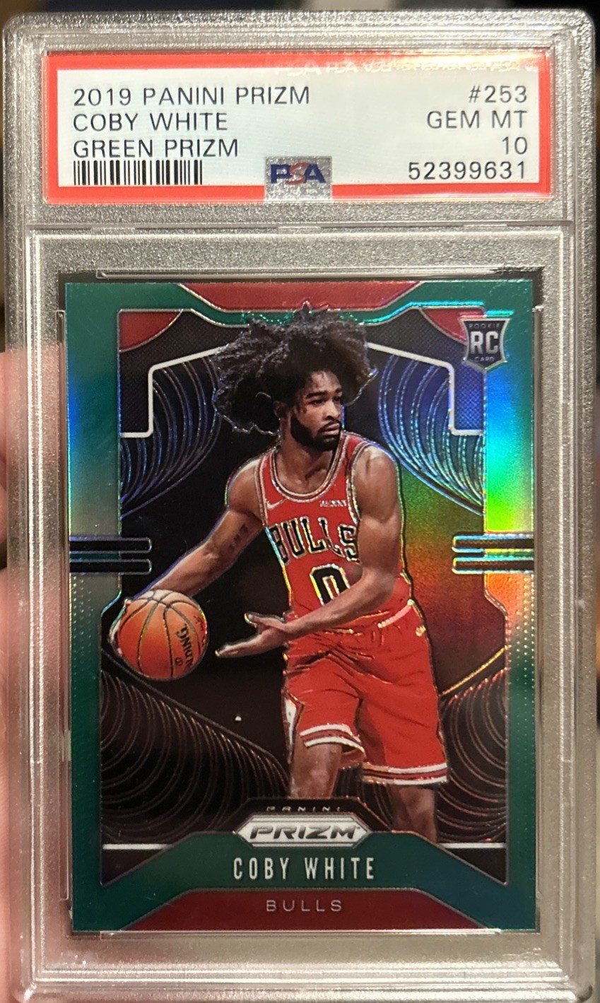 Coby White 2019 Panini Prizm Green Prizm PSA 10 RC