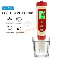 4-in-1 PH TDS EC Temperature Meter Tester Water Quality Test Pen for Hydroponic
