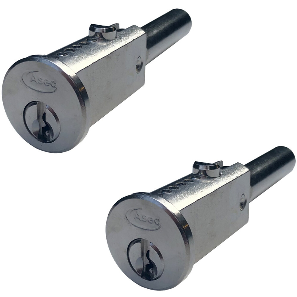 Asec Round Faced Bullet Locks KA-B Pair (AS12193)