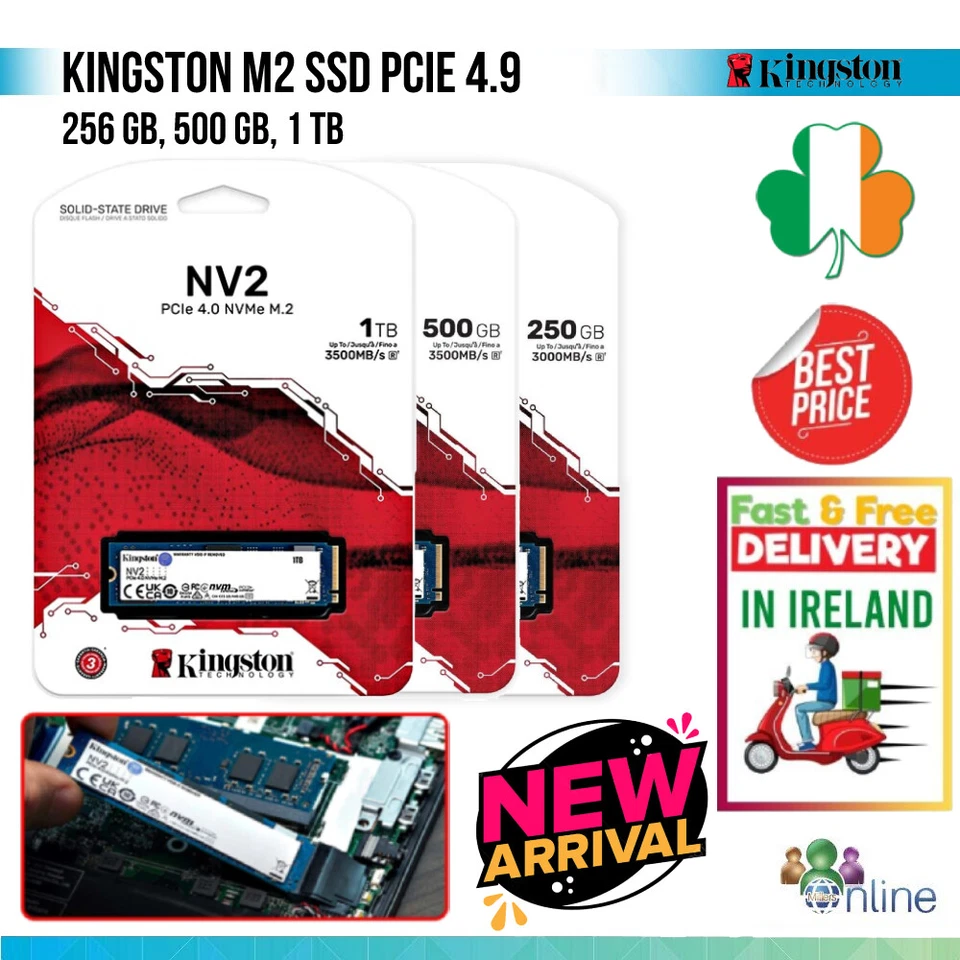 Kingston NV2 NVMe M.2 2280 SSD – 250GB / 500GB / 1TB / 2TB PCIe Gen4 Solid State