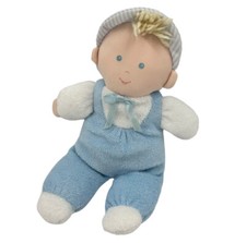 Baby Boy Stuffed Plush Eden Doll Lovey Blond Hair Blue Eyes Blue Terrycloth 2006
