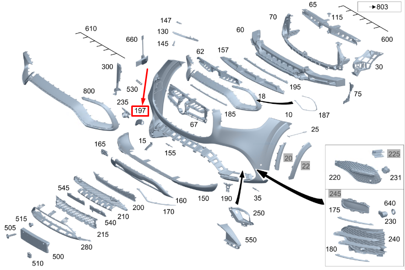 Neu MERCEDES-BENZ GLS X167 Frontstoßstangen-Zierleiste A1678851706 Original