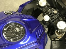 Carbon Fibre Effect Yoke & Filler Cap Cover to fit Yamaha YZF R125 2019 to 2022