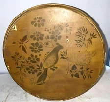 Antique Pantry Box Folk Art Bentwood Wood Original Paint Stencil